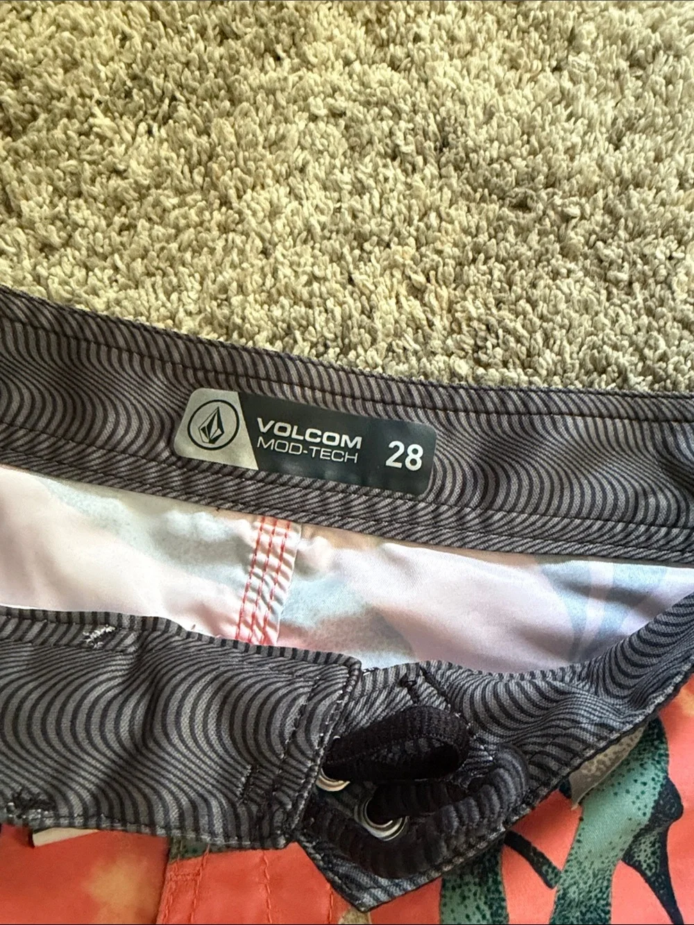 Volcom Men’s Coral Floral Board Shorts with Black Waistband